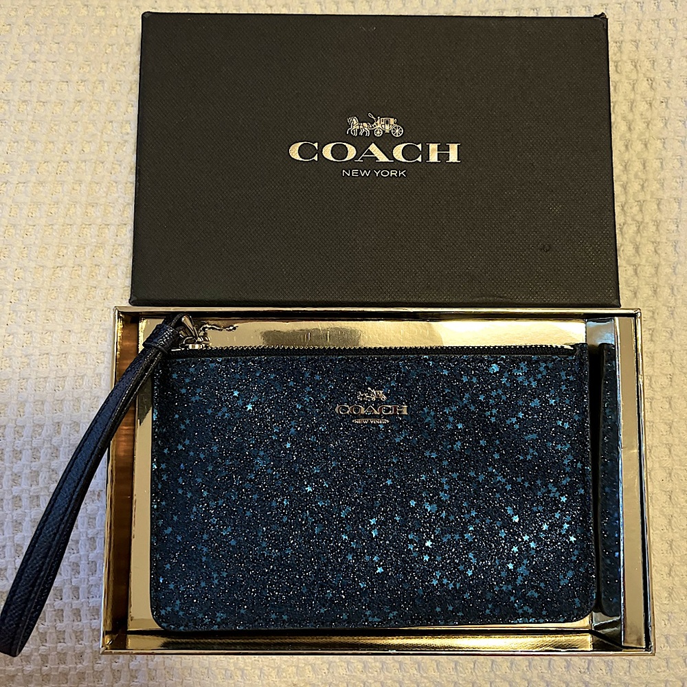 COACH Star Glitter Wristlet Color Blue